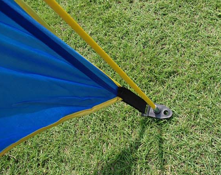 Maroon Asteria waterproof camping tent sunshade set up outdoors, designed for outdoor camping and shelter protection.