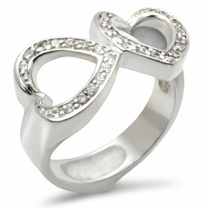 High-polished 925 sterling silver ring with AAA grade CZ stones by Turquoise Tiger, showcasing a sleek, shiny design.