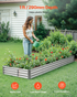 Vevor metal raised garden bed by Start2Finish, 12x4x1 ft outdoor galvanized planter box with open bottom for vegetables and flowers.