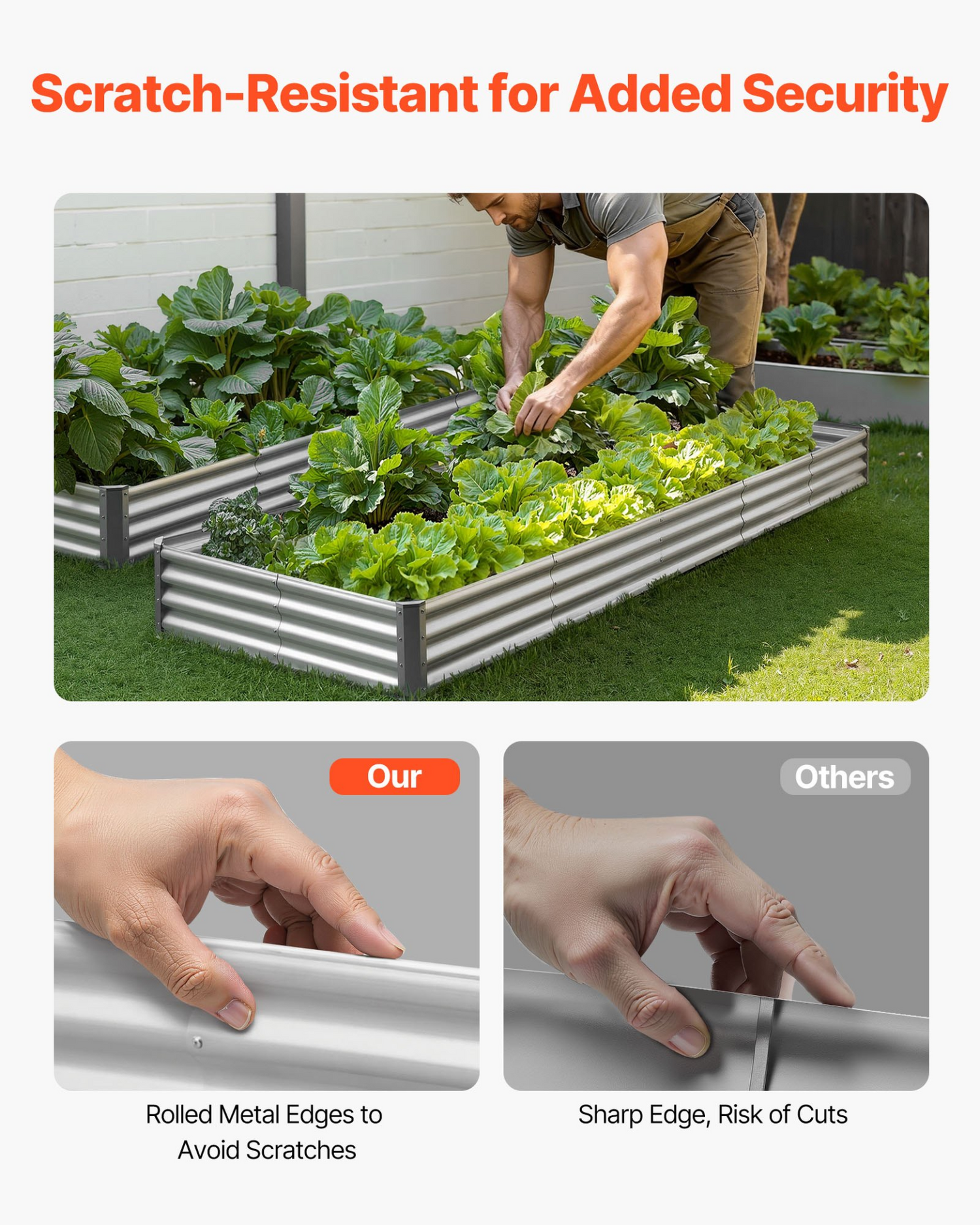Start2Finish VEVOR metal raised garden bed, 12x4x1 ft outdoor planter with galvanized finish, open bottom for vegetables, flowers, succulents.