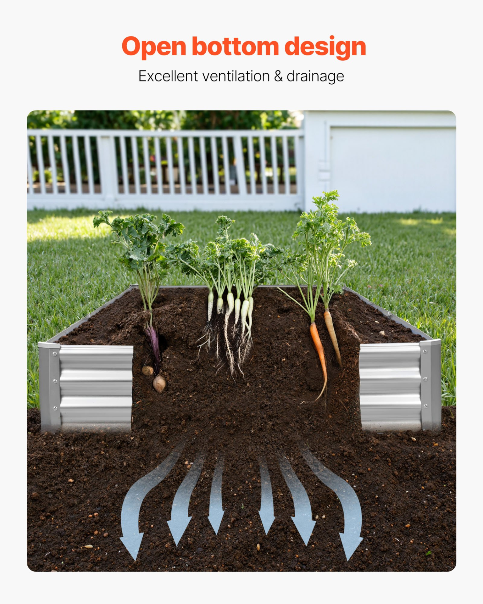 Start2Finish VEVOR metal raised garden bed in galvanized color, 12x4x1 ft outdoor planter for vegetables, flowers, and succulents.