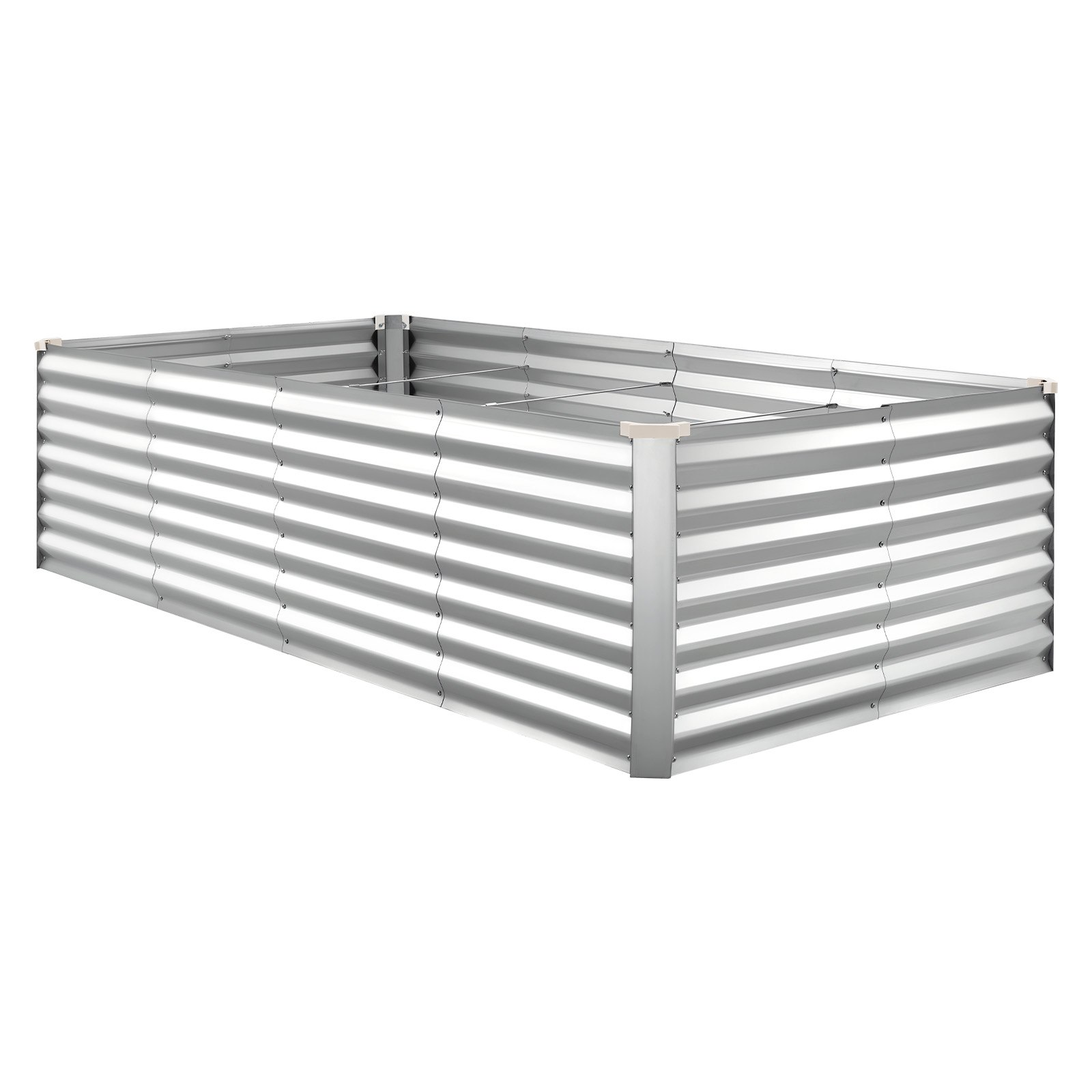 Start2Finish galvanized raised garden bed, 8x4x2 ft metal planter box for outdoor flowers and vegetables, rustproof aluminum-zinc finish