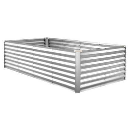 Start2Finish galvanized raised garden bed, 8x4x2 ft metal planter box for outdoor flowers and vegetables, rustproof aluminum-zinc finish