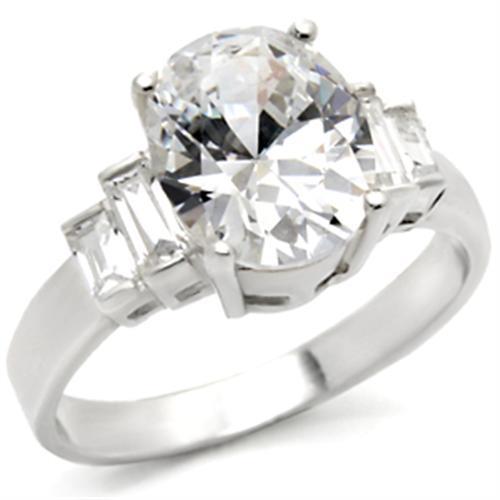High-polished 925 sterling silver ring with AAA grade cubic zirconia from Turquoise Tiger, showcasing a shiny jewelry design.