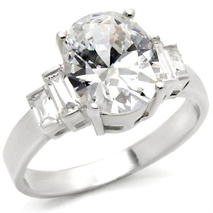 High-polished 925 sterling silver ring with AAA grade cubic zirconia from Turquoise Tiger, showcasing a shiny jewelry design.
