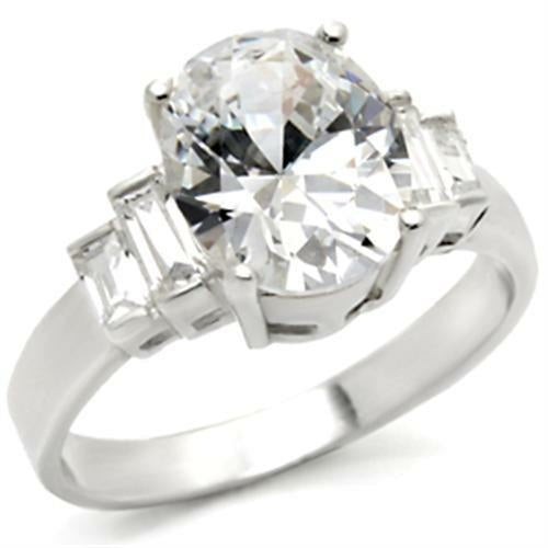 High-polished 925 Sterling Silver ring with AAA grade cubic zirconia by Turquoise Tiger, showcasing a sleek, elegant jewelry design.