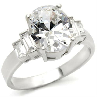 High-polished 925 Sterling Silver ring with AAA grade cubic zirconia by Turquoise Tiger, showcasing a sleek, elegant jewelry design.