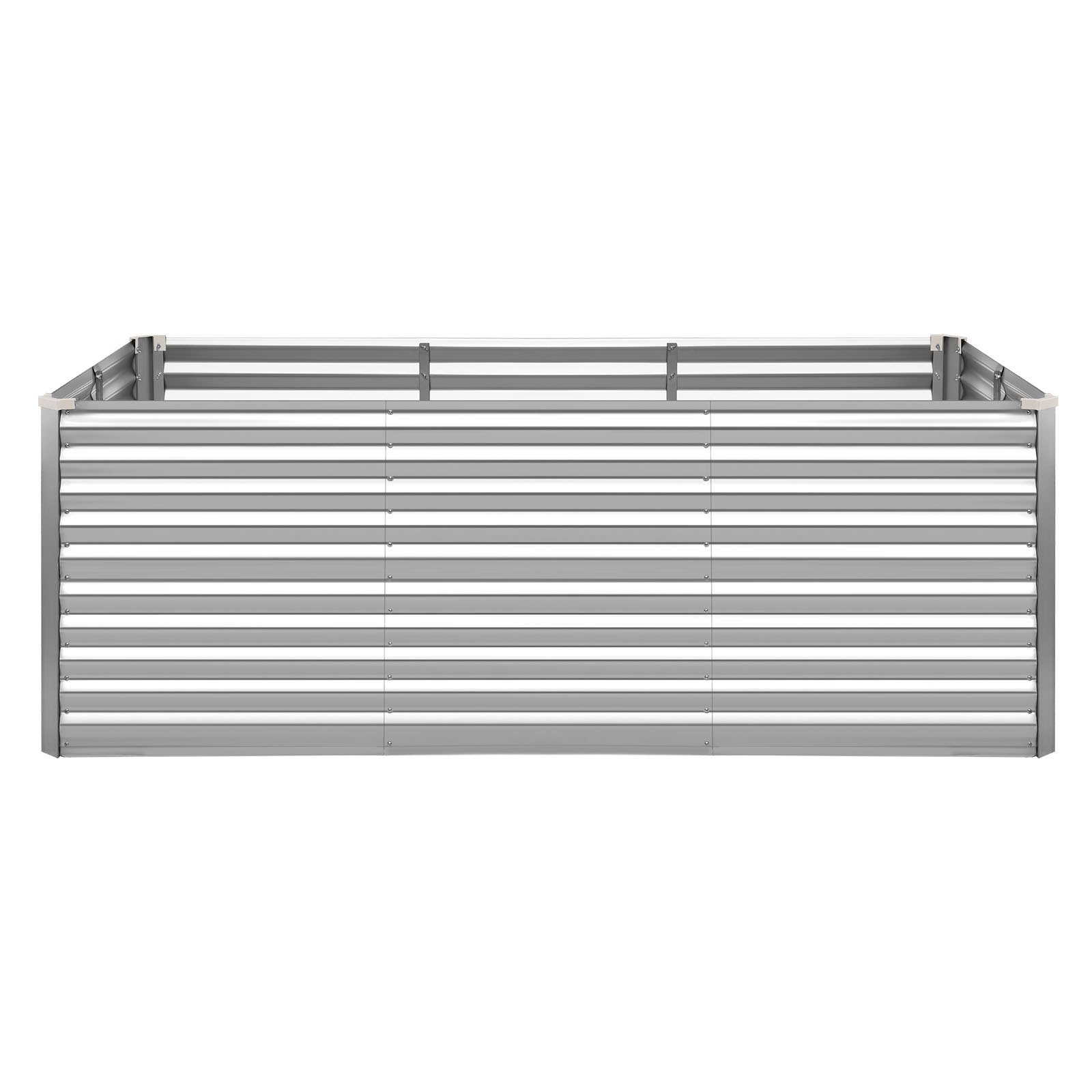 Start2Finish galvanized raised garden bed, 8x4x3 ft, rectangular metal planter box with gloves, rustproof aluminum-zinc for outdoor planting.
