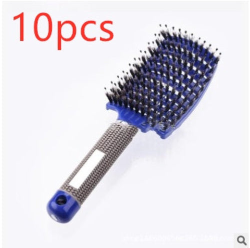 CJDropshipping anti-knot detangler hairbrush for women, with flexible bristles for smooth, tangle-free hair grooming.
