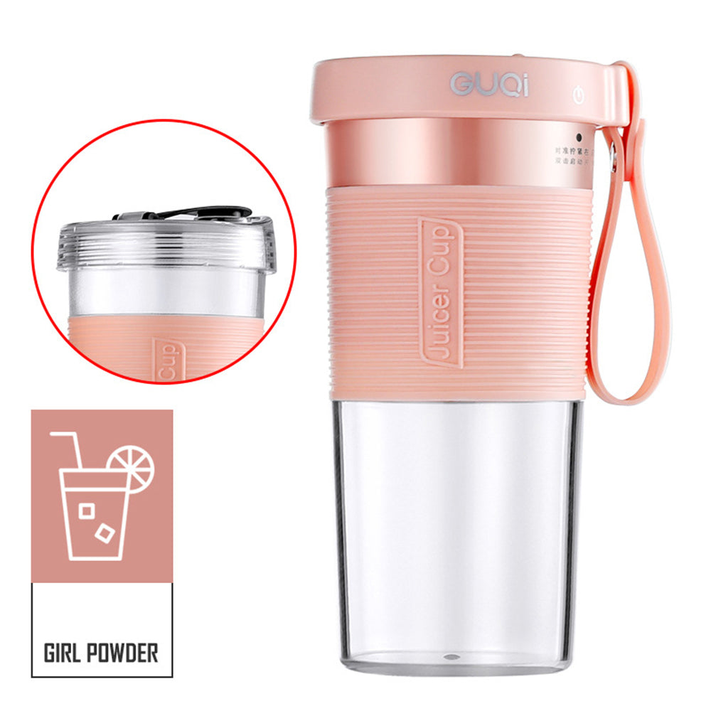 Mini USB rechargeable portable electric fruit juicer by Maroon Asteria, compact kitchen appliance for fresh juice on the go.