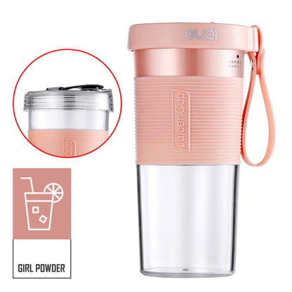 Mini USB rechargeable portable electric fruit juicer by Maroon Asteria, compact kitchen appliance for fresh juice on the go.