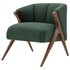 Brown fabric accent chair with wooden legs, stylish furniture piece from Start2Finish, featuring plush upholstery and modern design.