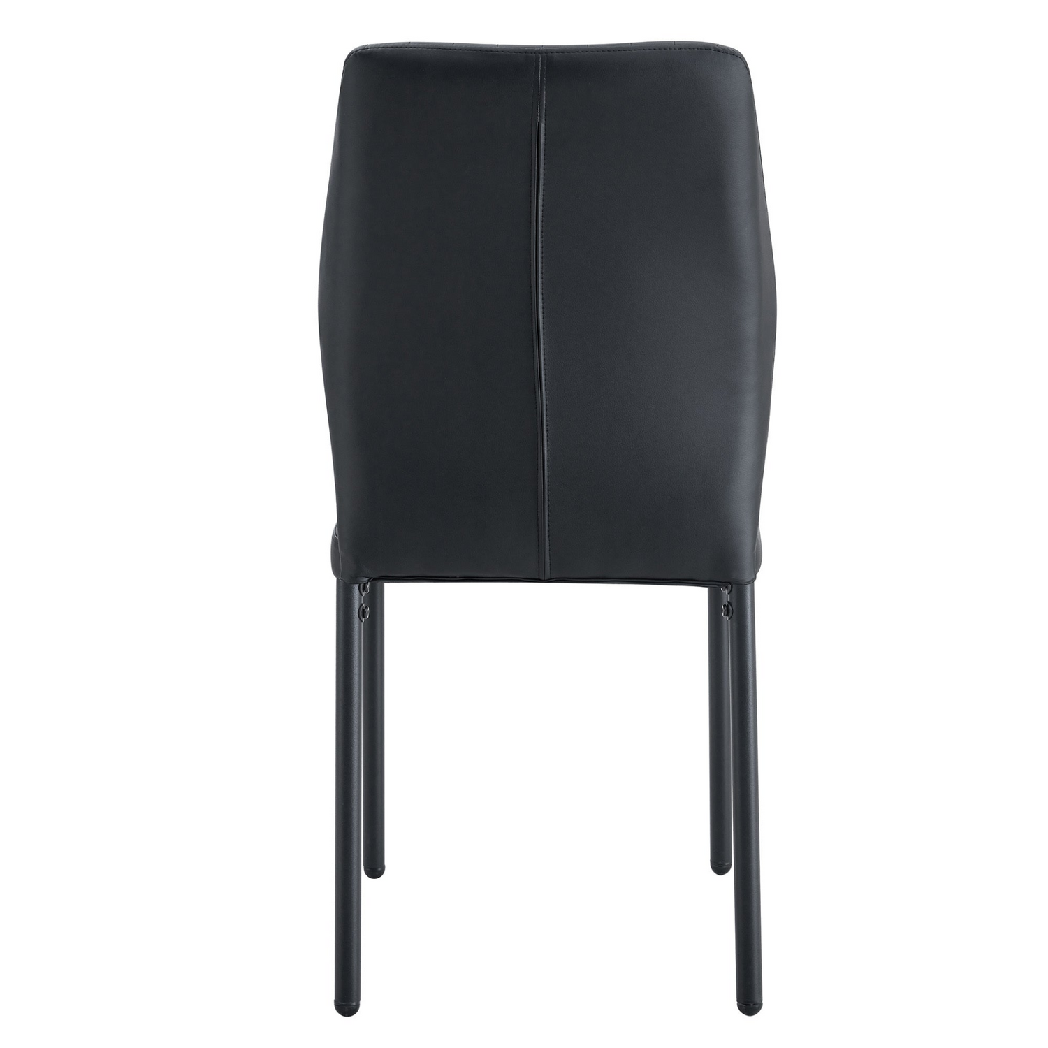 Set of four luxury Start2Finish dining chairs with vertical stripe backs, featuring PU high resilience cushions and simple modern design.