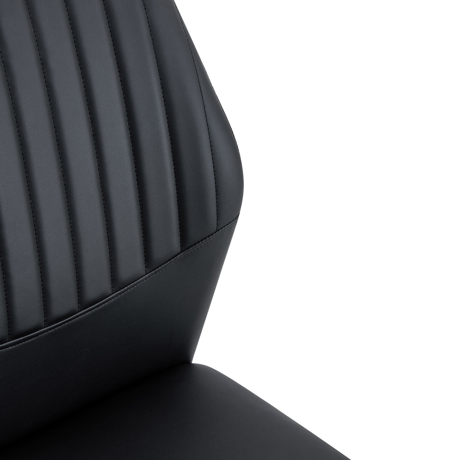 Set of 4 luxury Start2Finish simple dining chairs with vertical stripe backrests and high resilience PU upholstery.