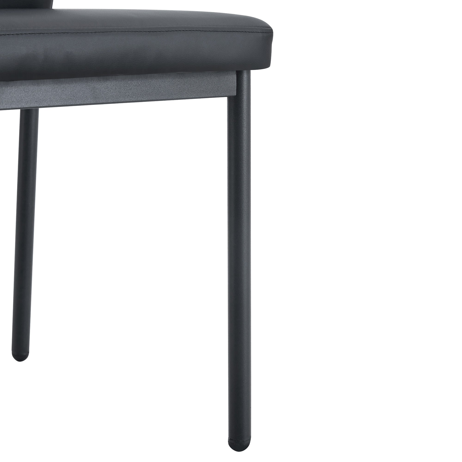 Set of four luxury Start2Finish dining chairs featuring high resilience PU upholstery and vertical stripe back design.