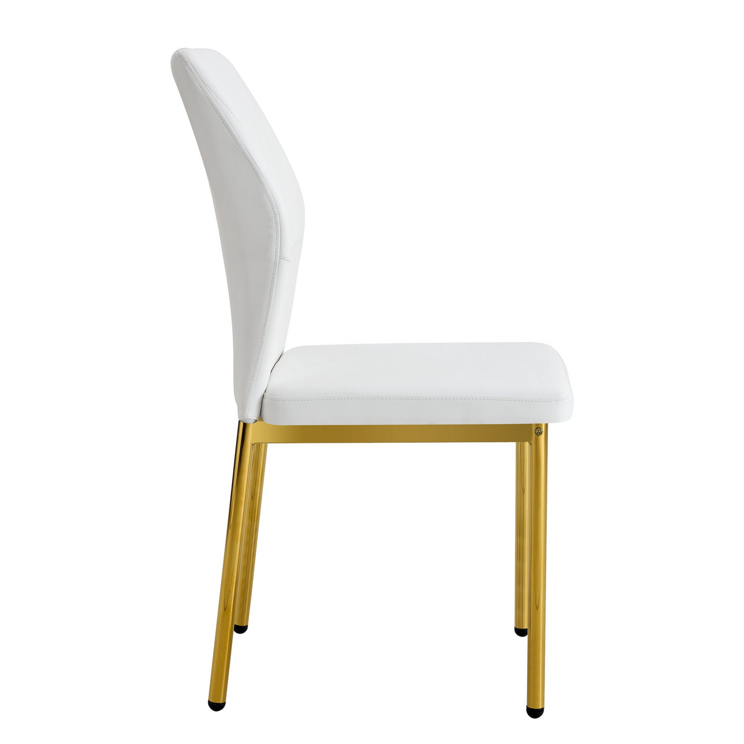 Set of four Start2Finish luxury simple dining chairs with vertical stripe back, made of PU high resilience material, modern furniture.