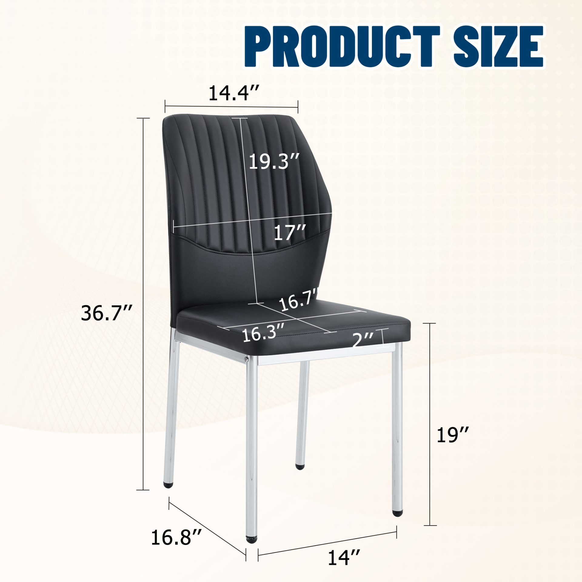 Set of four luxury simple dining chairs by Start2Finish with vertical stripe back in high-resilience PU upholstery.