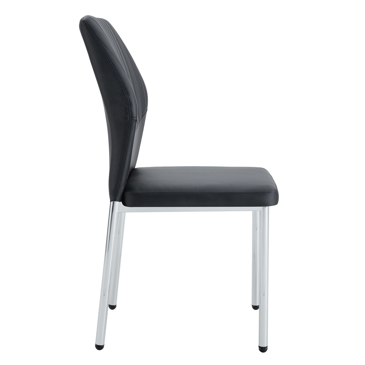 Set of 4 luxury simple dining chairs by Start2Finish featuring vertical stripe backs and high resilience PU upholstery.