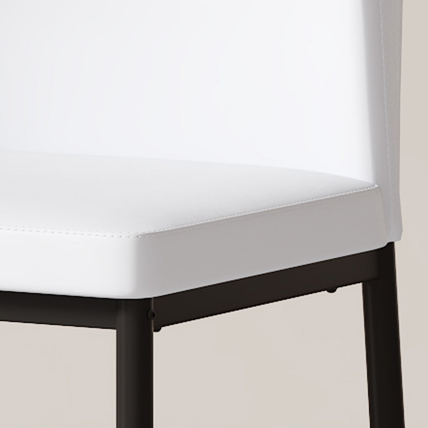 Set of four Start2Finish luxury simple dining chairs with vertical stripe back and high resilience PU upholstery