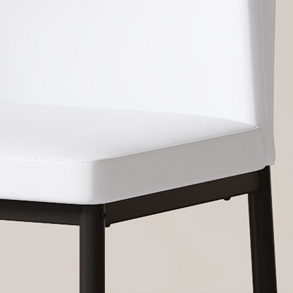 Set of four Start2Finish luxury simple dining chairs with vertical stripe back and high resilience PU upholstery