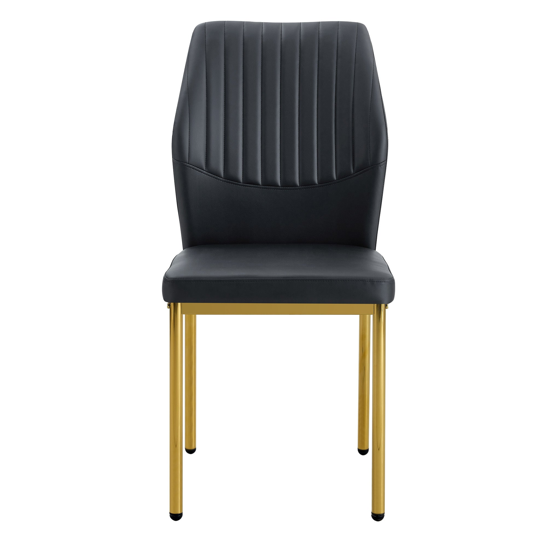 Set of 4 luxury Start2Finish dining chairs with vertical stripe back, featuring simple design and high resilience PU upholstery.