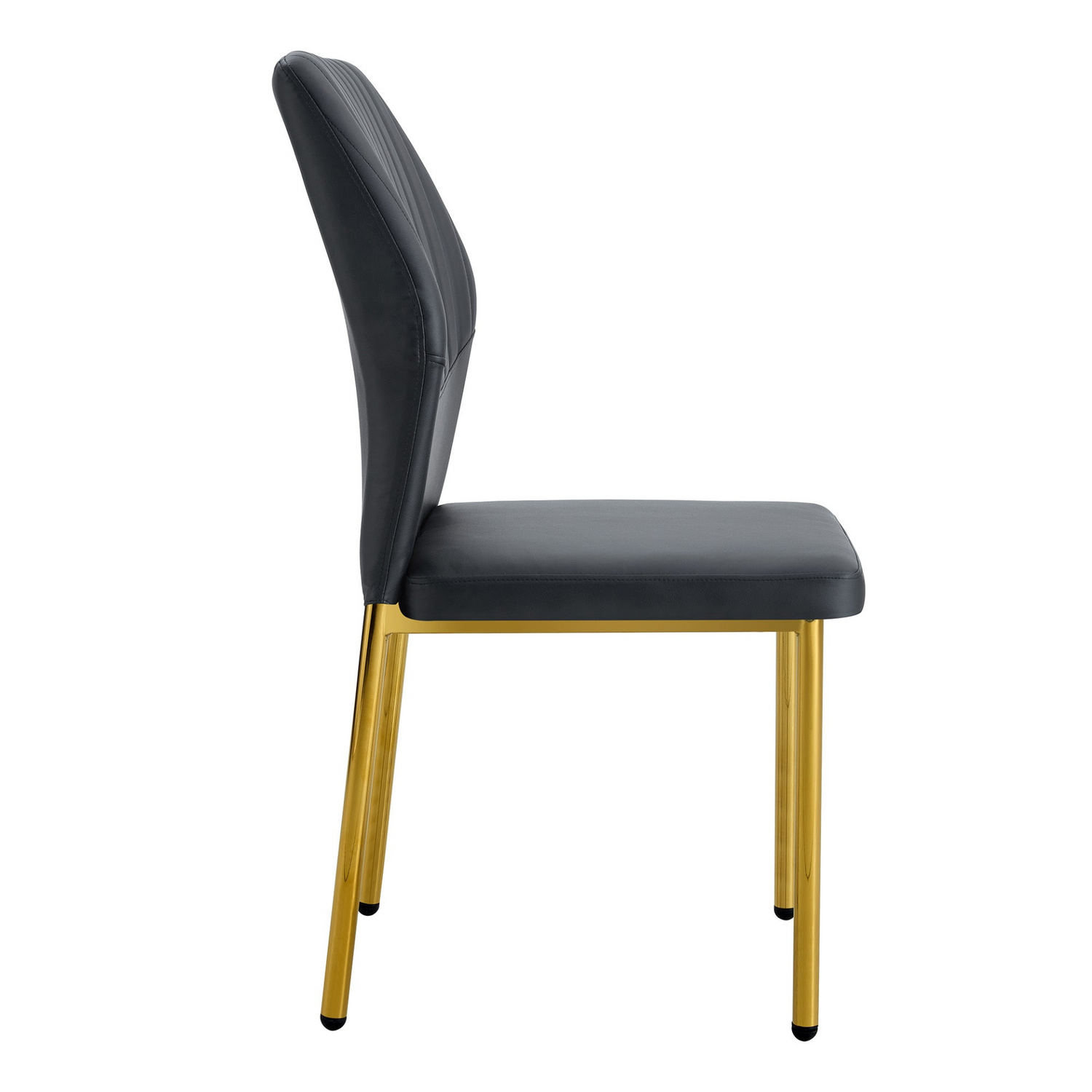 Set of four luxury simple dining chairs by Start2Finish with vertical stripe back and high resilience polyurethane upholstery.