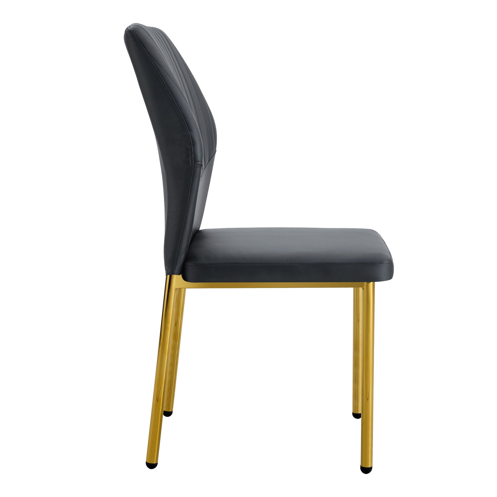 Set of four luxury simple dining chairs by Start2Finish with vertical stripe back and high resilience polyurethane upholstery.