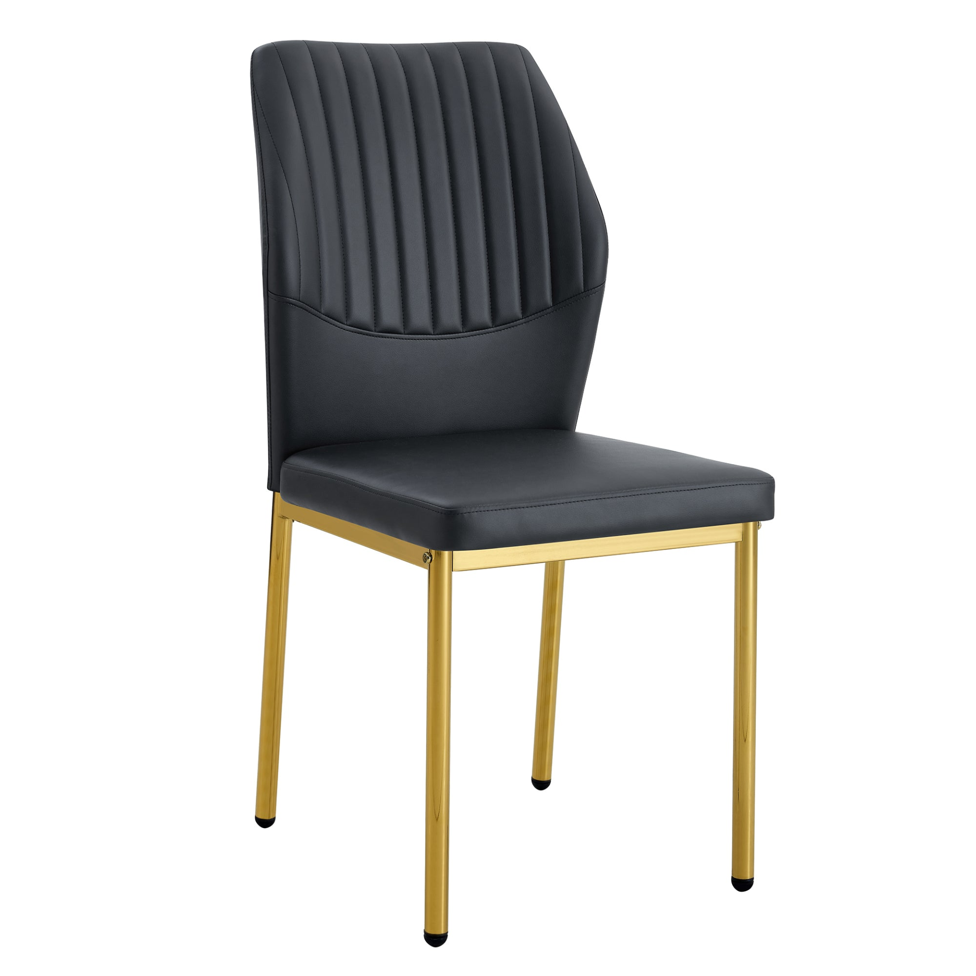 Set of 4 luxury simple dining chairs by Start2Finish with vertical stripe back and high resilience PU upholstery