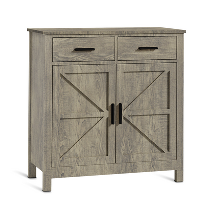 Modern farmhouse kitchen storage cabinet by Start2Finish with two drawers, two doors, and a sleek furniture design.