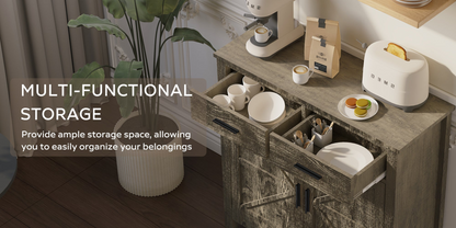 Modern farmhouse kitchen storage cabinet by Start2Finish with two drawers, two doors, and a sleek, functional design.