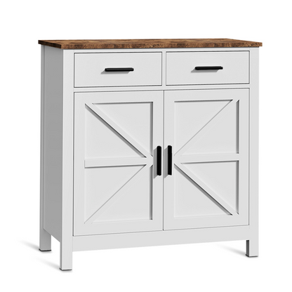Modern farmhouse kitchen storage cabinet by Start2Finish with two drawers and two doors, featuring a sleek furniture design.