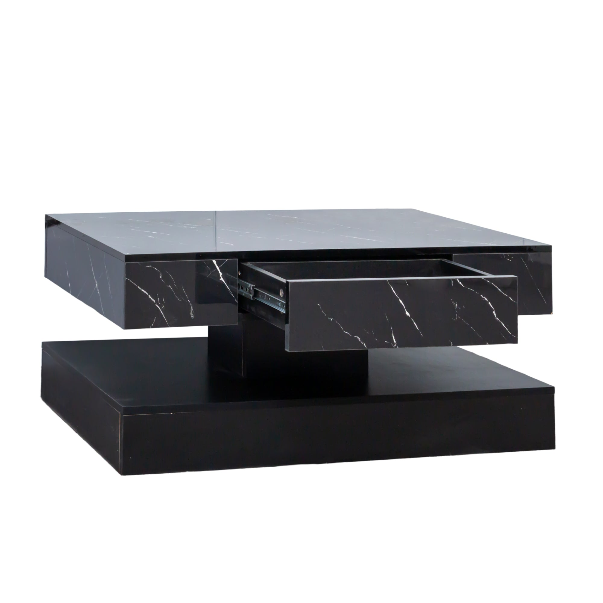 Modern Start2Finish LED coffee table with ambient lighting, showcasing its sleek contemporary design for living room decor.