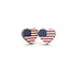 Red Sunflower Flag Heart Stud Earrings featuring small heart-shaped designs with flag patterns, perfect for stylish accessory wear.