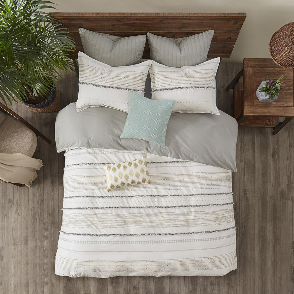 Start2Finish cotton printed duvet cover set with trims, showcasing colorful floral pattern and decorative border for a cozy bedroom look.