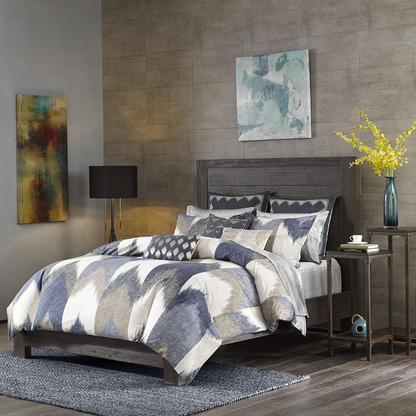 Start2Finish Alpine navy 3-piece duvet cover mini bedding set with pillowcases, showcasing a cozy, stylish navy bedding design.