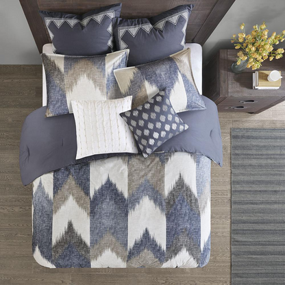 Alpine 3-piece navy duvet cover mini set by Start2Finish, featuring a bedding set with matching pillowcases and duvet cover.