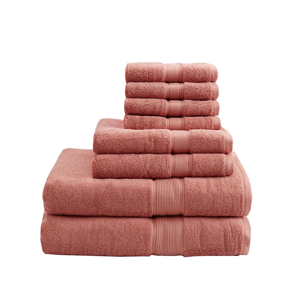 Set of 8 100% cotton antimicrobial bath towels by Start2Finish, soft, plush, and absorbent for everyday use.