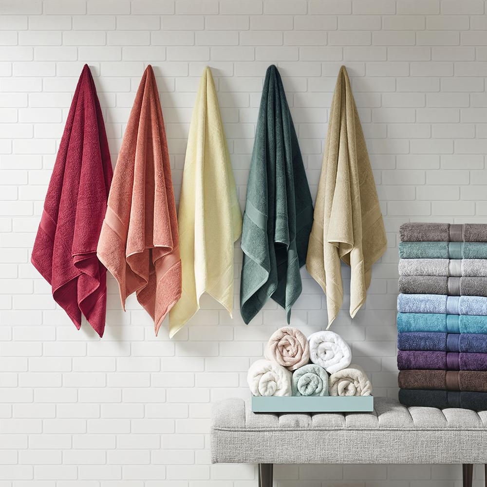 Start2Finish 8-piece cotton bath towel set with antimicrobial properties, including various sizes and soft, absorbent fabric.