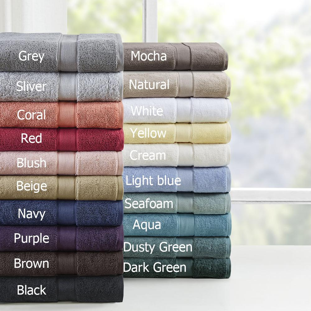 Start2Finish 100% cotton antimicrobial bath towel set with 8 plush, absorbent towels displayed in a bathroom setting.