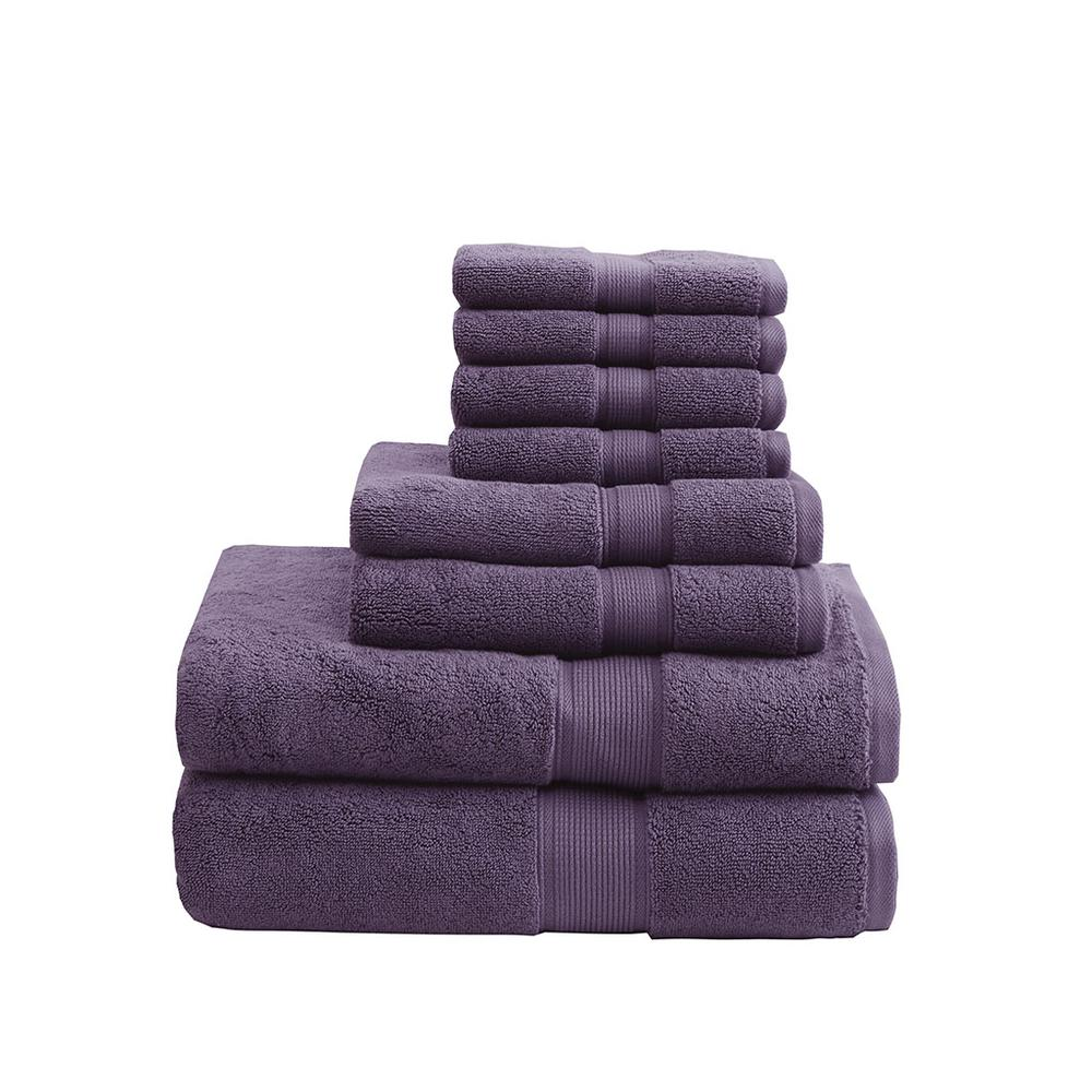 Start2Finish 8-piece cotton antimicrobial bath towel set with plush, absorbent towels in various sizes for luxury bathroom use.