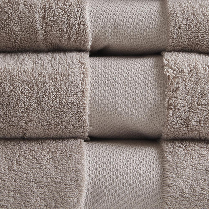 Start2Finish cotton 6-piece bath towel set with plush, absorbent towels in various sizes, perfect for bathroom use.
