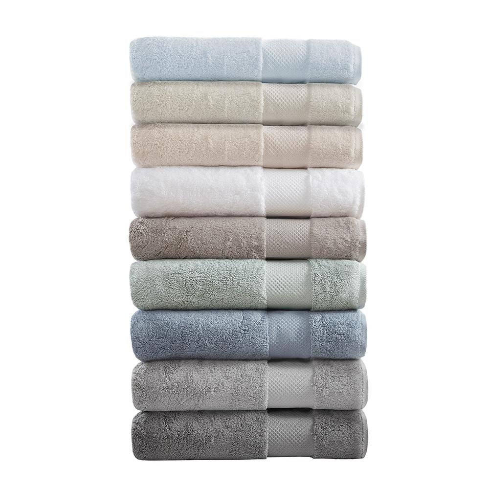 Start2Finish cotton 6-piece bath towel set featuring soft, plush towels in neutral colors for everyday bathroom use.