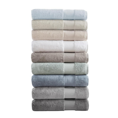 Start2Finish cotton 6-piece bath towel set featuring soft, plush towels in neutral colors for everyday bathroom use.