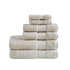 Start2Finish cotton 6-piece bath towel set with plush, absorbent towels in neutral colors, ideal for bathroom use.