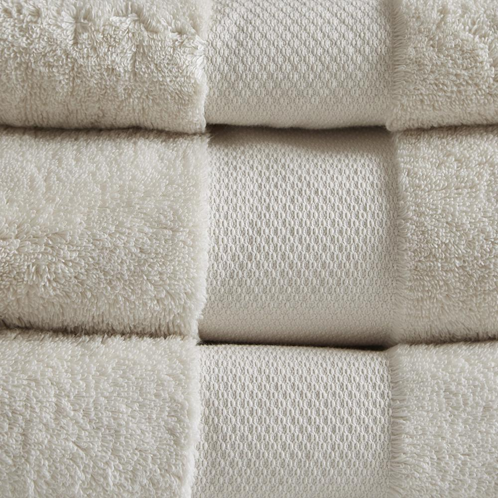 Start2Finish cotton 6-piece bath towel set featuring soft, plush towels in neutral colors for luxurious bathroom comfort.