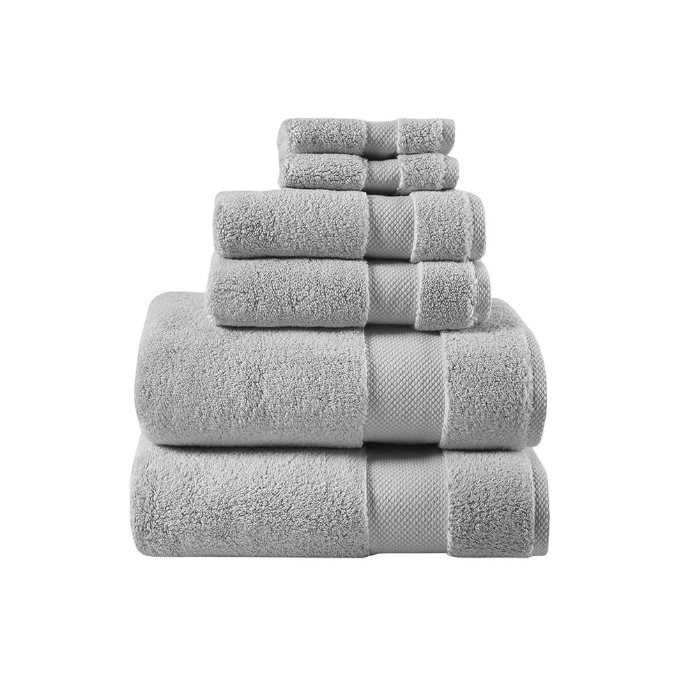 Start2Finish 1000gsm 100% cotton 6-piece towel set with plush, white towels folded neatly for display.