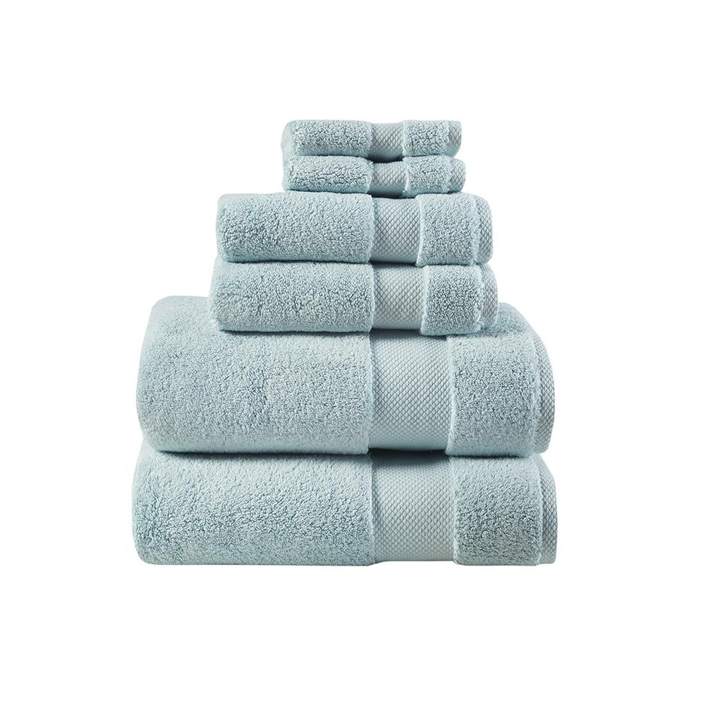 Start2Finish 1000gsm 100% cotton 6-piece towel set with plush, absorbent bath towels and washcloths in neutral colors.