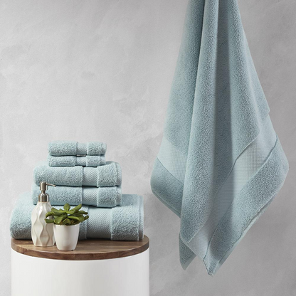 Start2Finish 1000gsm 100% cotton towel set with six soft, absorbent towels in various sizes, perfect for luxury bath essentials.