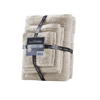 Start2Finish 100% Egyptian Cotton bath towel set with six plush, absorbent towels in various sizes, soft and luxurious for everyday use.