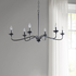 Start2Finish 6-light farmhouse metal chandelier hanging with vintage-style bulbs and black finish, ideal for rustic lighting decor